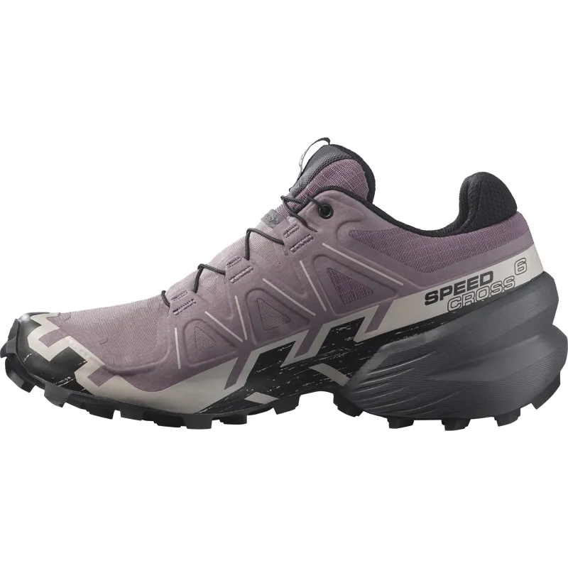 Salomon Speedcross 6 Women's Trail Running Shoe in Moonscape/Black/Ashes of Roses-3